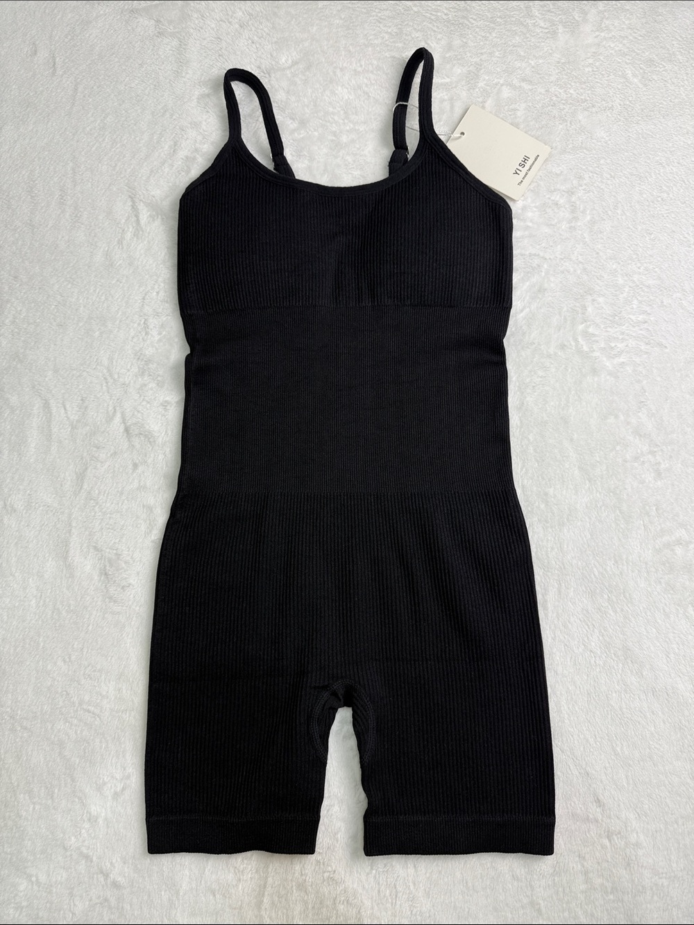 Kids Black Ribbed One-Piece Romper
